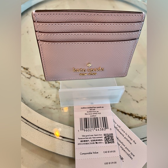 kate spade Gorgeous 2 sided, top pocket faux pearl Card holder Madison NWT - Picture 12 of 13